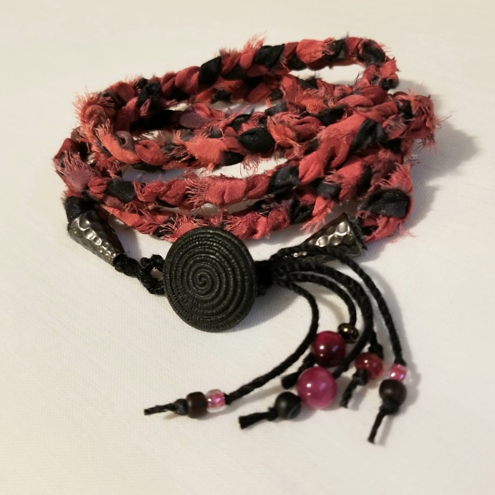 Hand Painted Silk Wrap Bracelets